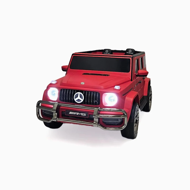 KIDSVIP Voiture 2 places à enfourcher Mercedes G Series 24V 4x4 Kids sous licence officielle avec roues en caoutchouc, musique, RC
