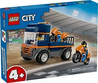 LEGO City Le transport de motos - Ensemble de construction de véhicules jouets - Camion plateau - 2 Figurines - 60491