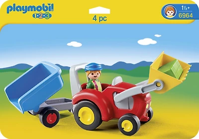 Playmobil - Fermier avec tracteur et remorque