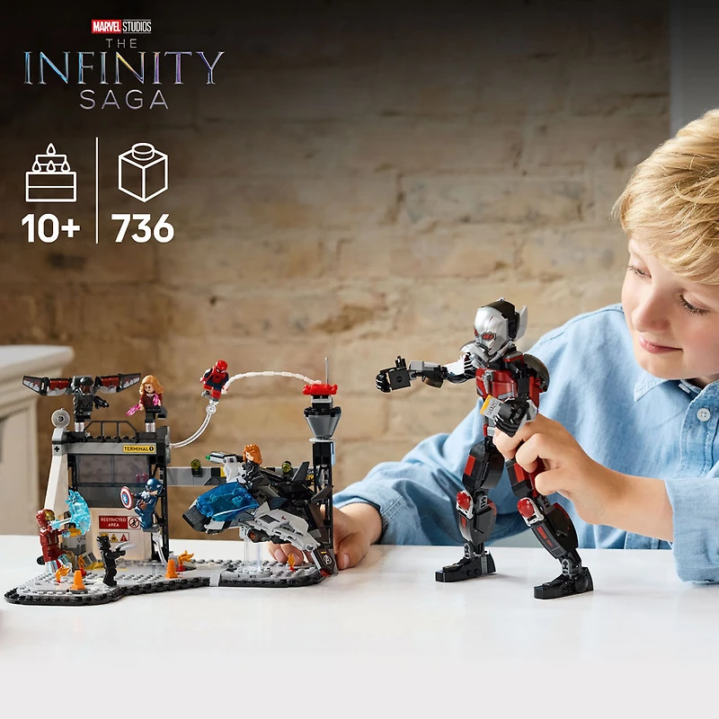 LEGO Marvel Captain America Civil War Action Battle Building Set - Superhero Toy - with 8 Minifigures and Giant Ant Man - 76314