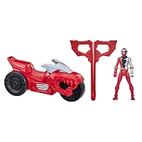 Power Ranger Dino Fury Rip N Go, Moto de combat T-Rex et Ranger rouge Dino Fury