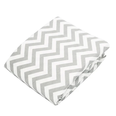 Kushies Drap Contour pour Parc Coton Flanelle Chevron Gris