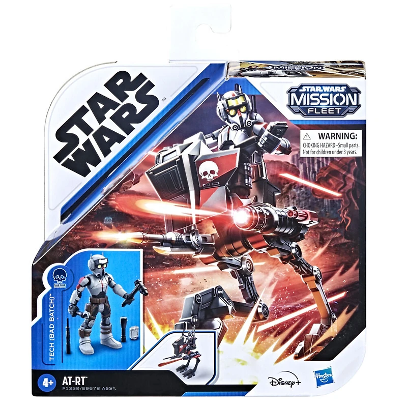 Star Wars Mission Fleet Expedition Class, Tech (Bad Batch), Embuscade en AT-RT, figurine de 6 cm avec véhicule