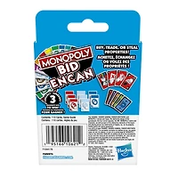 Monopoly Encan, jeu de cartes rapide