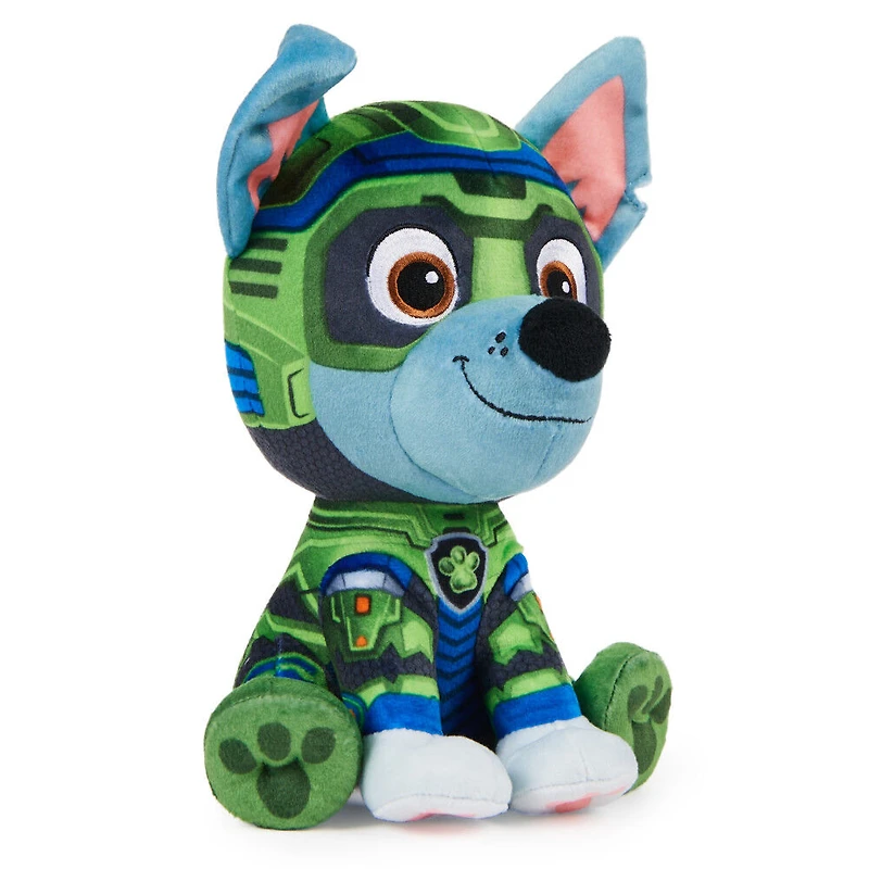 PAW Patrol : La Super Patrouille le film, Peluche Rocky Super Patrouille de 17 cm, animaux en peluche haut de gamme