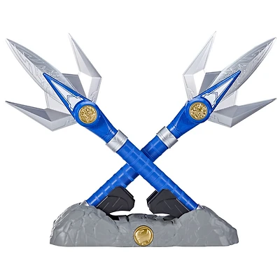 Power Rangers Lightning Collection, Lance de pouvoir du Ranger Bleu Mighty Morphin, article de cosplay premium de collection Billy Cranston