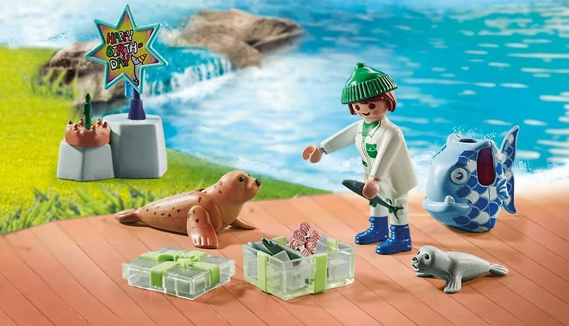 Playmobil - Animatrice avec otarie et phoques