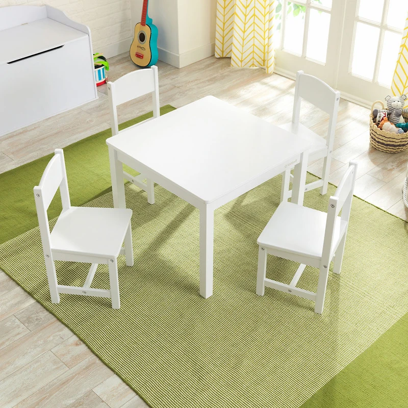 Ensemble Table et 4 chaises Farmhouse - Blanc