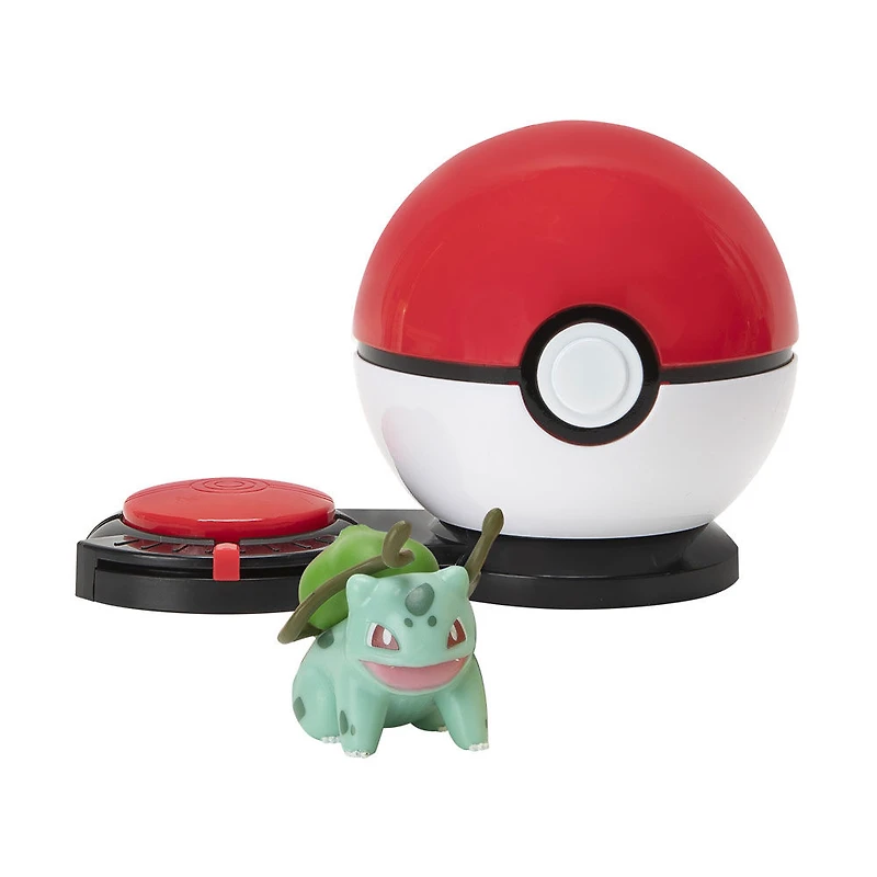 Jeu de bataille Poké Ball W1 Attaque surprise Pokémon - Pikachu no 2 avec la Rapide Ball contre Bulbizarre no 3  (Bulbasaur)  avec la Poké Ball
