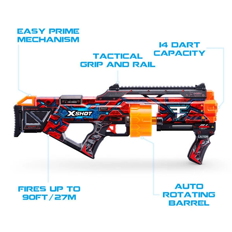 X-Shot Skins Last Stand Dart Blaster - FaZe Clan (16 fléchettes) par ZURU