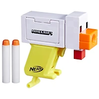 Nerf Microshots Minecraft, blaster Chicken, inclut 2 fléchettes en mousse Nerf Elite