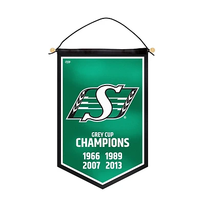 Banniere victoire des Saskatchewan Roughriders de la LCF (12 pouces sur 18 pouces)