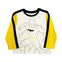Batman - T-shirt ras du cou à manches longues - blanc cassé chiné et jaune et noir - Taille 2T - Exclusivité Toys "R" Us