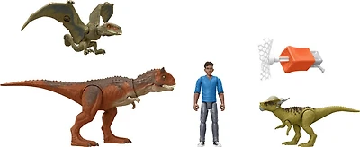 Jurassic World: Chomp Chomp Figurine articulée Darius, 3fig. de dinos