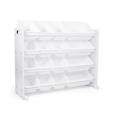 Toy Organizer with 16 Bins, White/White