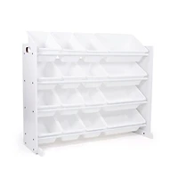Toy Organizer with 16 Bins, White/White