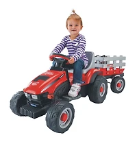 Peg Perego - Case IH Lil Tractor Ride-On with Trailer - Red