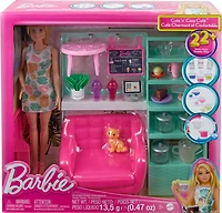 Barbie-Joli Café Cozy-Coffret poupée et 21 accessoires