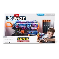 Pistola XSHOT Skins Flux - Sonic il Riccio Skin (8 dardi) di ZURU