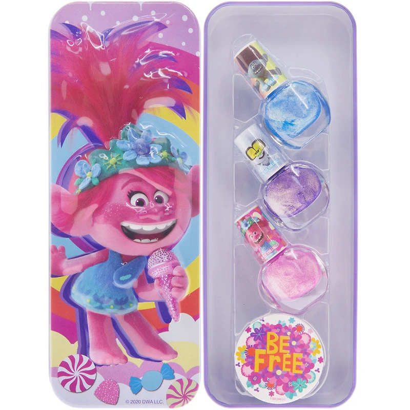 3 Pack Nail Polish With File & Tin -Trolls
