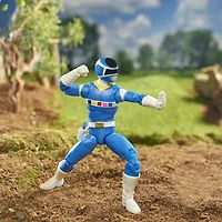 Power Rangers Lightning Collection, Ranger bleu de l'espace bleu et planeur Galaxy, figurine articulée premium de collection de 15 cm