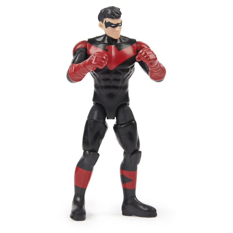 BATMAN, Figurine articulée NIGHTWING de 10 cm avec 3 accessoires mystère, Mission 4