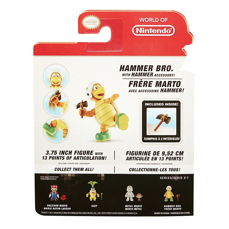 Figures 4 pouces du Monde de Nintendo Frères Marto avec Marteau 