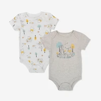 Winnie the Pooh 2 Pack Bodysuit Set Oat Mix