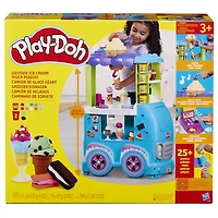 Play-Doh Kitchen Creations Ultimate Ice Cream Truck Playset, Jumbo Kitchen Food Truck Toy for Kids 3 Years and Up with 27 Accessories, 12 Cans, Realistic Sounds