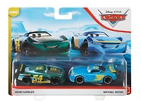 Herb Curbler et Michael Rotor du film "Les Bagnoles" de ​Disney/Pixar, coffret de 2, bolides de course jouets