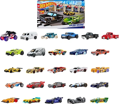 Hot Wheels - Coureurs ABC, 26 véhicules Hot Wheels avec lettres