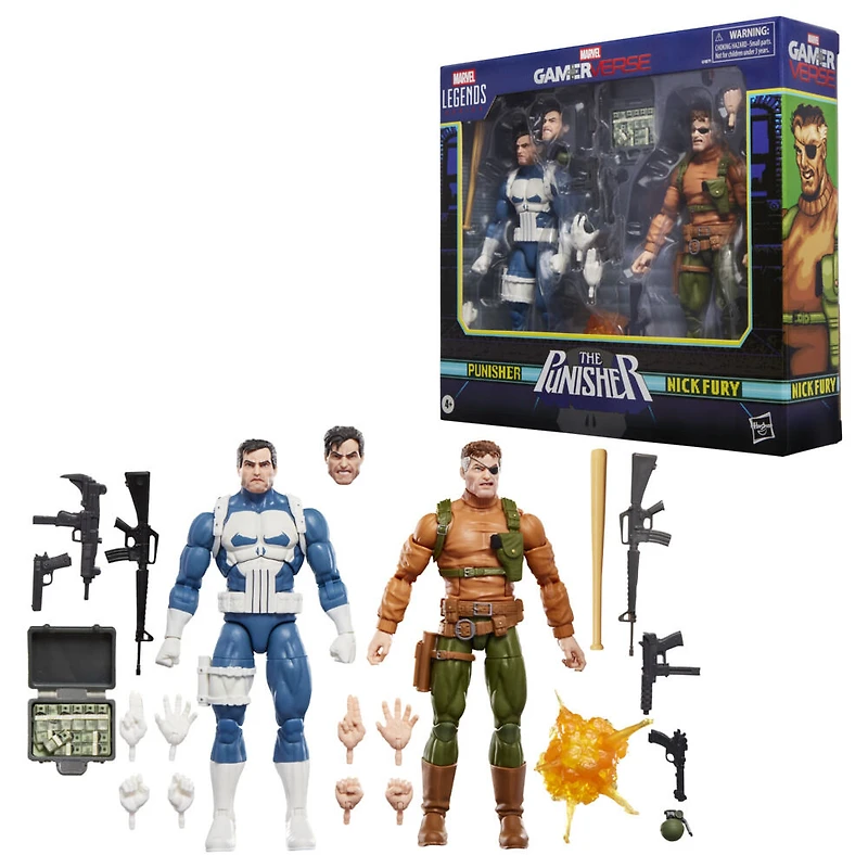 Marvel Legends Series Gamerverse Punisher et Nick Fury, figurines de collection