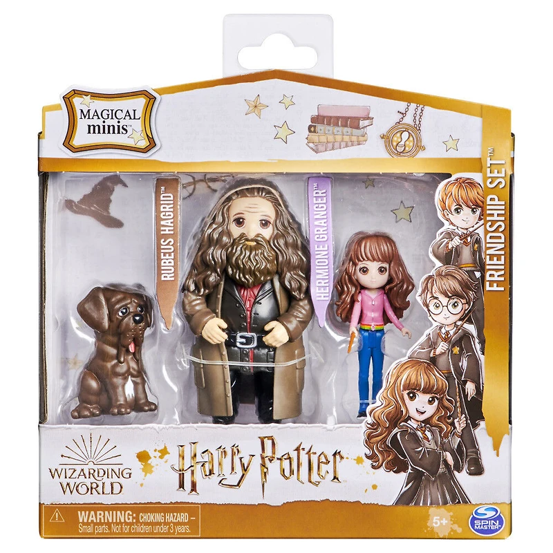 Wizarding World Harry Potter, Magical Minis Hermione and Rubeus Hagrid Friendship Set with Creature