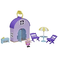 Peppa Pig Peppa's Club Peppa's Ice Cream Shop Preschool Playset Toy, Includes 1 Figure, 4 Accessories, Carry Handle