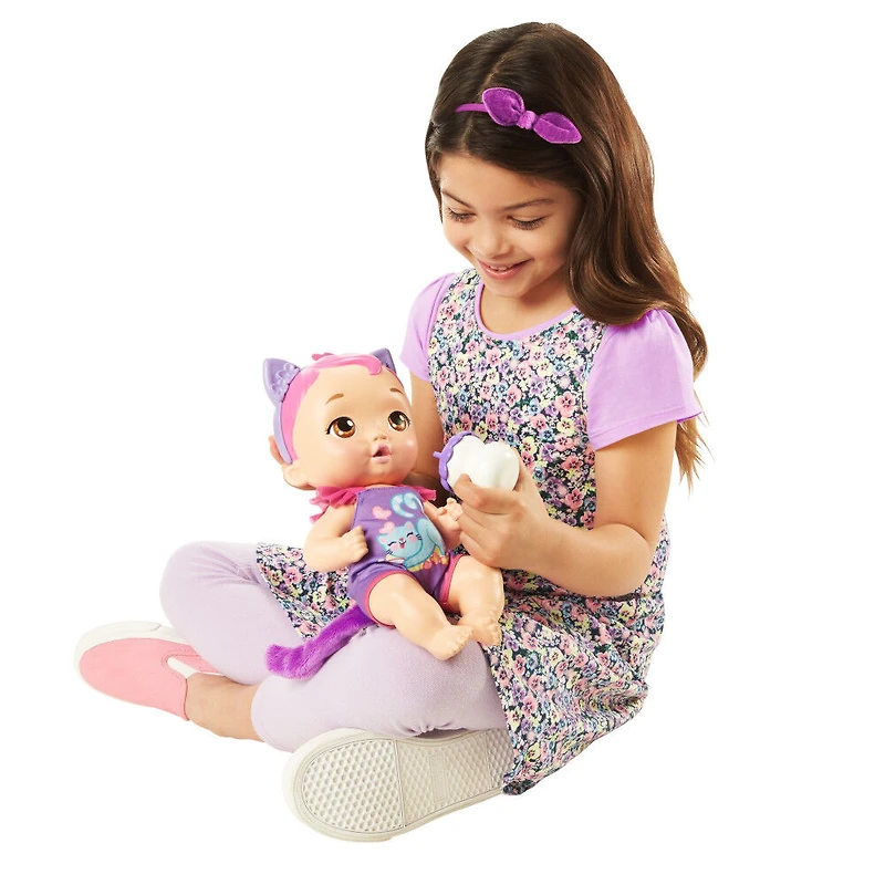 My Garden Baby - Poupée - Bébé Chaton Repas et Câlins - Notre exclusivité