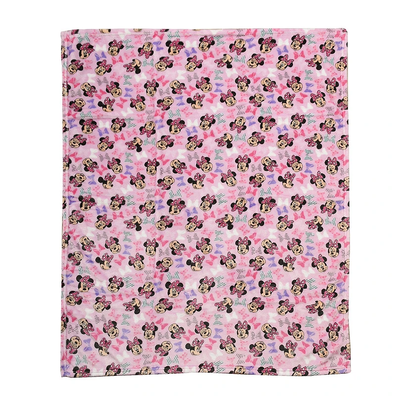 Ensemble de jeté et coussin 2 pièces Disney Minnie Mouse