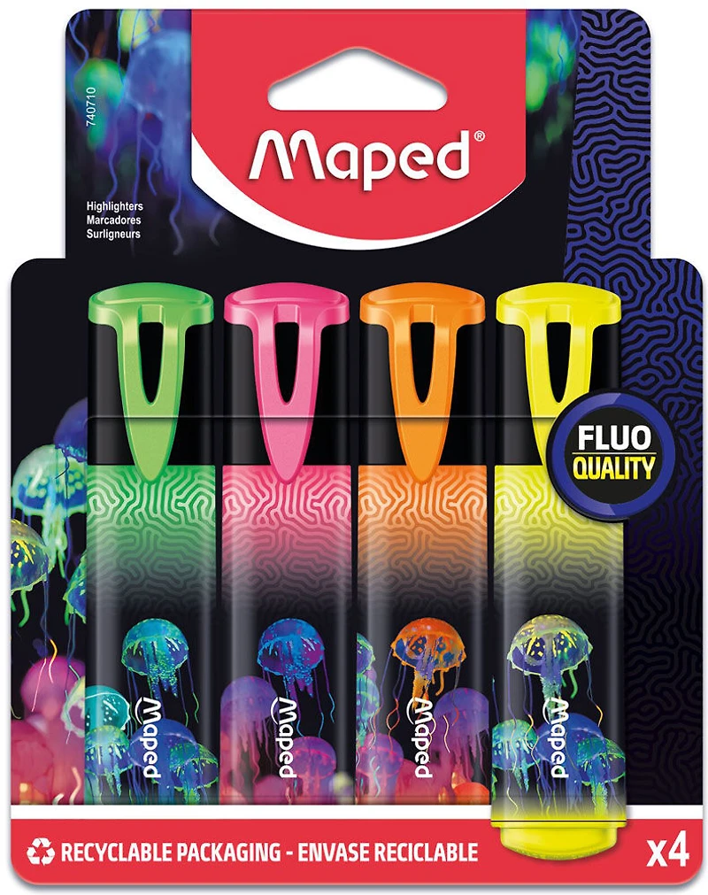 Maped Highlighters Deepsea 4Pk