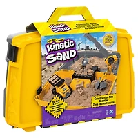 Kinetic Sand, Coffret bac à sable pliable Chantier avec véhicule et 907 g de Kinetic Sand
