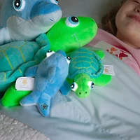 NightBuddies and BabyBuddies Set of 15" and 5" Plush Turtle Green Light-Up Eyes