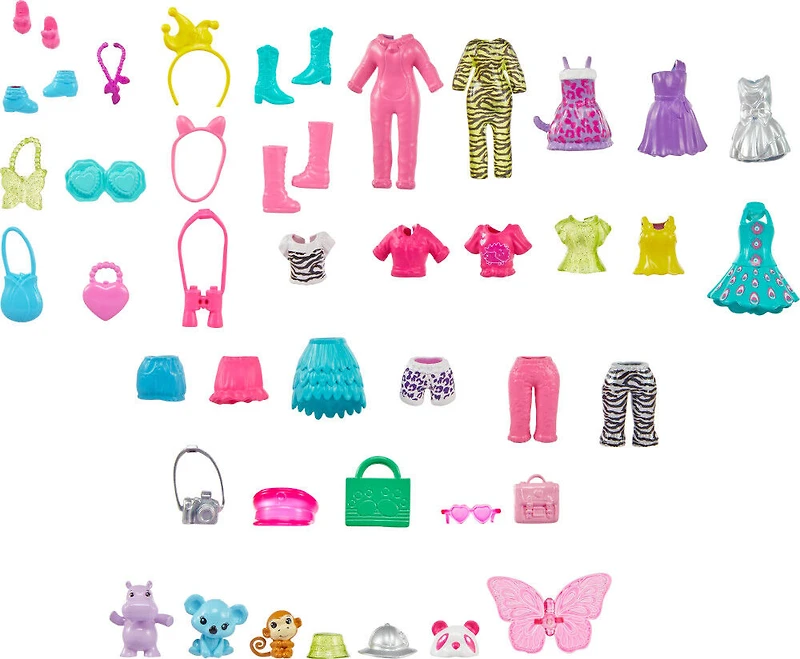Polly Pocket- Coffret de jeu - Collection Mode Safari, 4 poupées