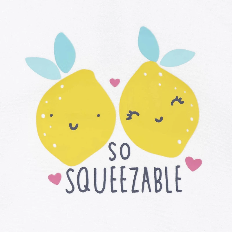 Gerber - 2-Piece Baby & Toddler Lemon Squeeze Rash Guard & Swim Bottoms Set