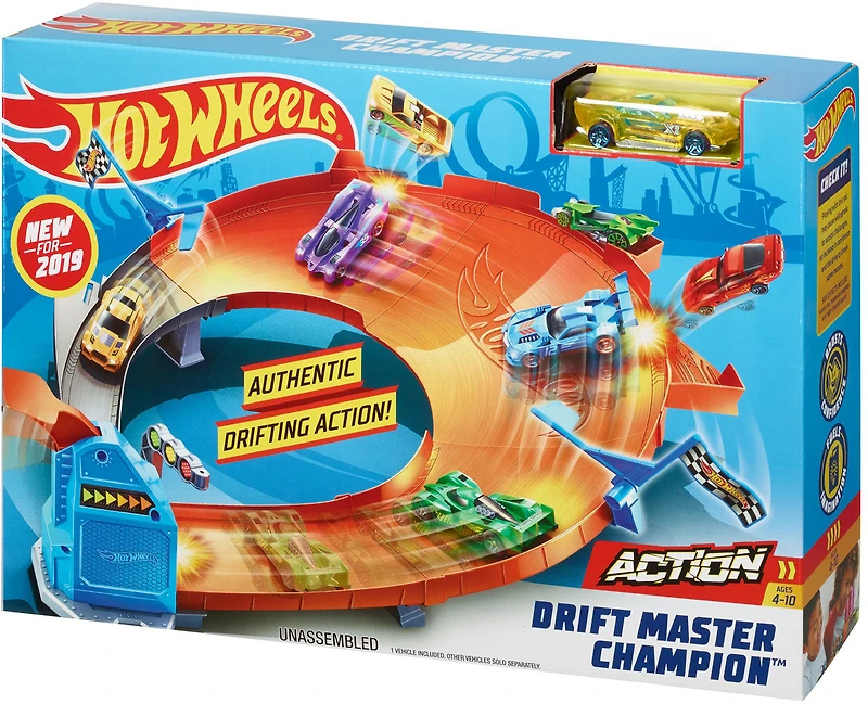 Hot Wheels - Coffret de jeu Piste Champion du dérapage - Édition anglaise.