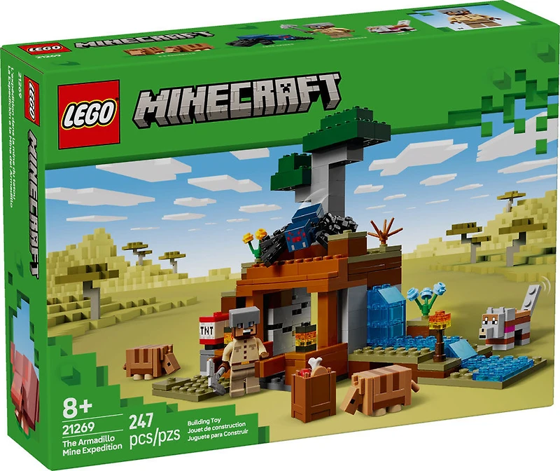 LEGO Minecraft The Armadillo Mine Expedition Toy Figures and Playset - with Gaming Figures for Pretend Play - 21269