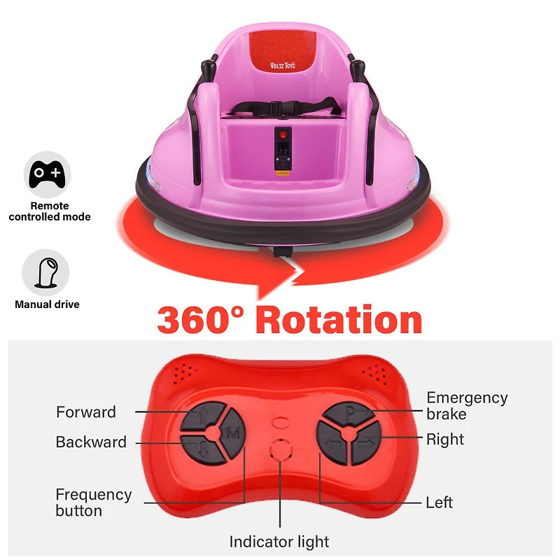 Voltz Toys Round Bumper Rotation à 360° avec télécommande