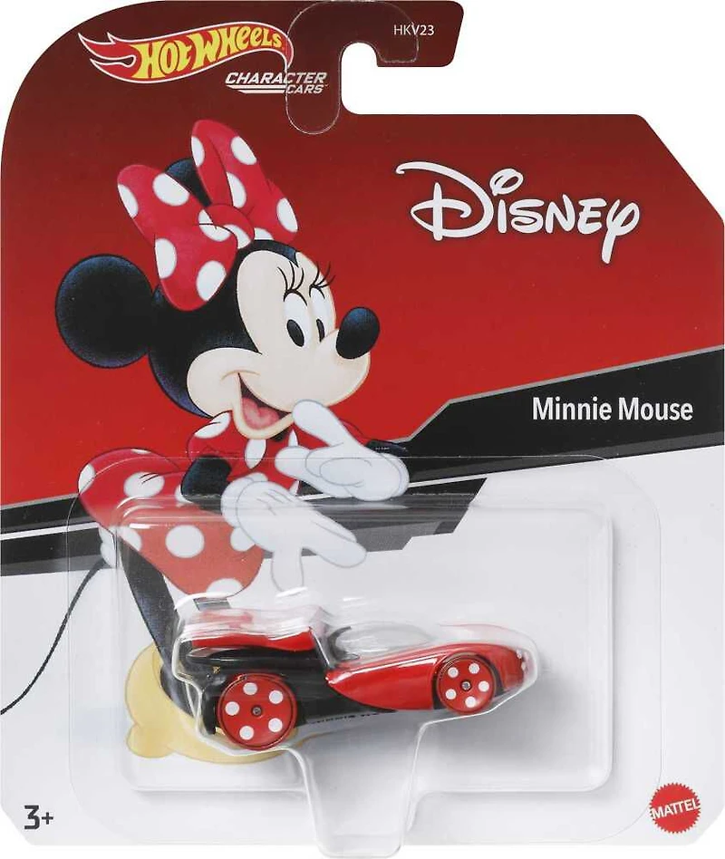 Hot Wheels Minnie Mouse Character Car, Collectible 1:64 Scale Toy Car Inspired by Popular Disney Entertainment