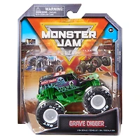 Monster Jam, Monster truck Grave Digger officiel, véhicule en métal moulé, échelle 1:64, Jouets pour garçons à partir de 3 ans