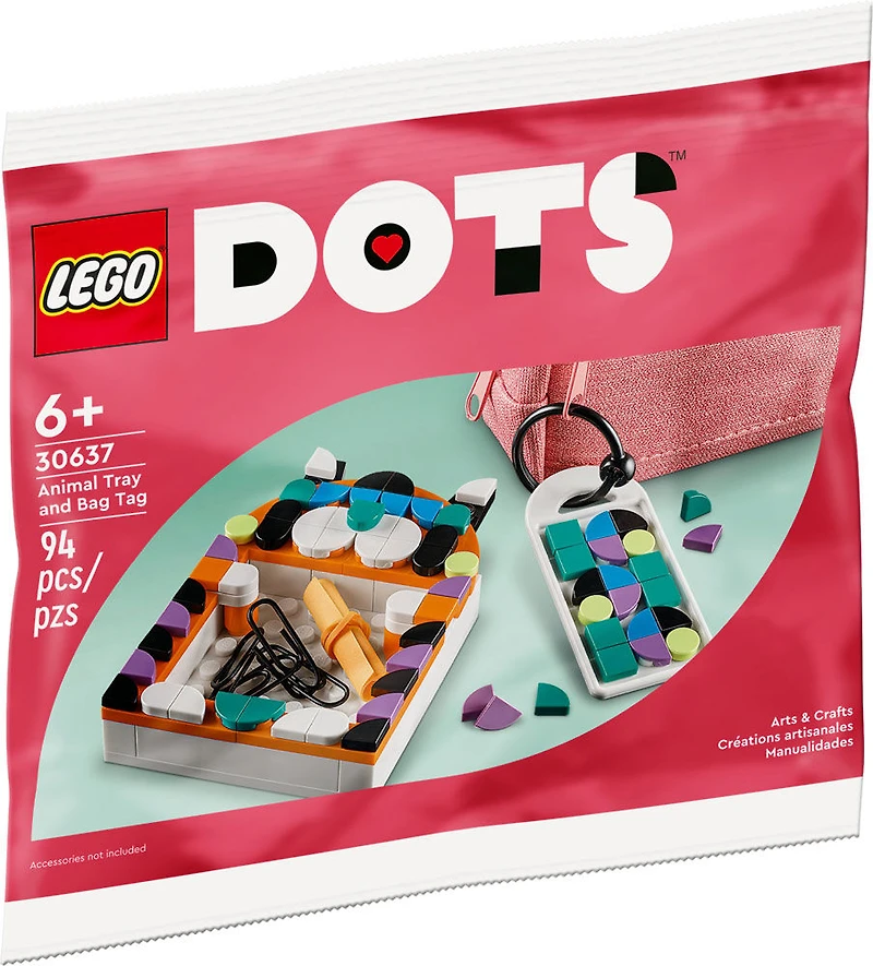 LEGO DOTS Plateau et décoration pour sac Animaux 30637