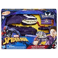 Marvel Spider-Man VenomVersus, Blaster d'attaque Venom, jouet de déguisement Spider-Man Nerf