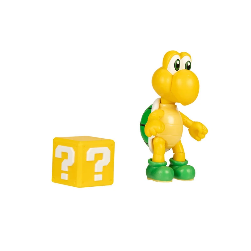 Figurine Nintendo de 4 pouces - Koopa vert avec Bloc point d'interrogation 