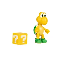 Figurine Nintendo de 4 pouces - Koopa vert avec Bloc point d'interrogation 